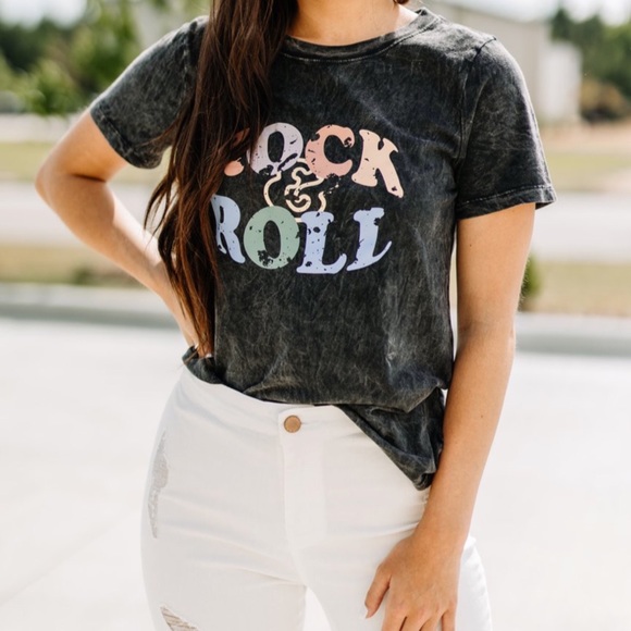 . Rock & Roll Mineral Wash Short Sleeve Graphic T-Shirt - Picture 8 of 14